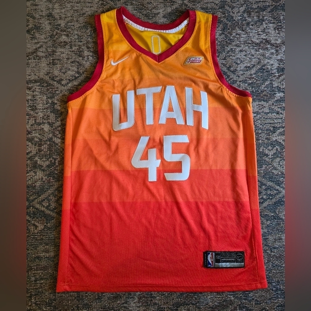 Utah Jazz Donovan Mitchell -5 For The Fight-Swingman Nike Jersey- Men's Size 50